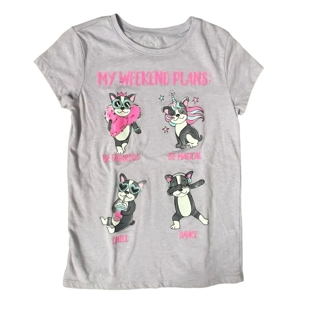 The Children’s Place Purple (7/8) & Jumping Beans Pink (8) Short Sleeve Bundle